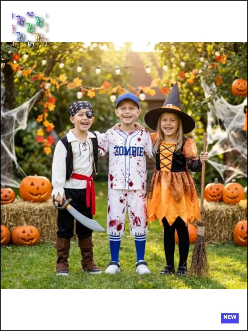 Zombie Baseball Player Halloween Costume for Kids